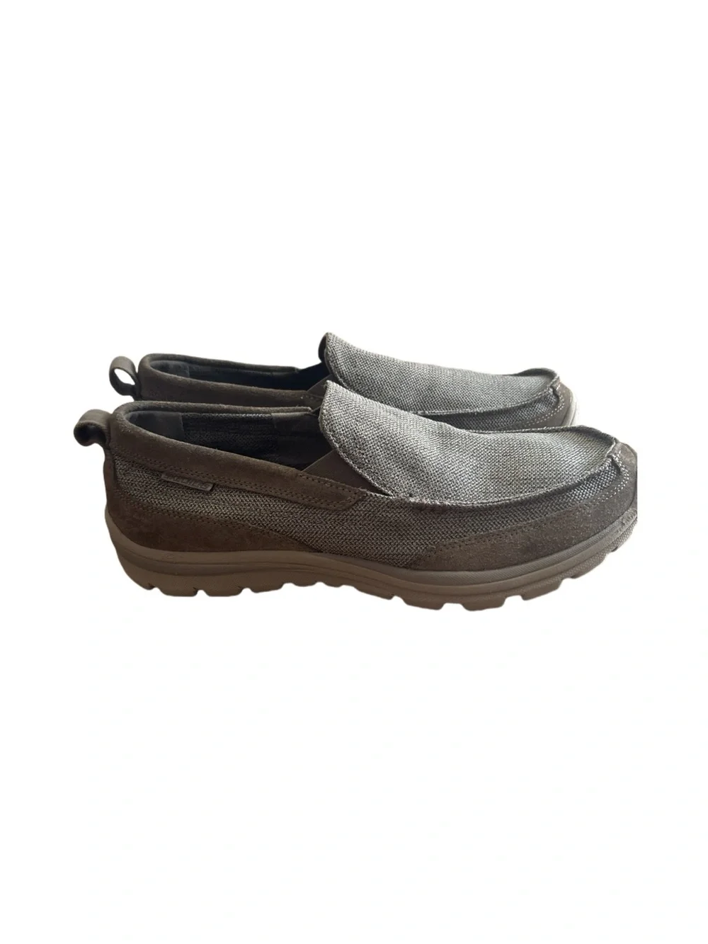 Skechers Men's Memory Foam Relaxed Fit Canvas Suede Slip-On Loafers Size 12